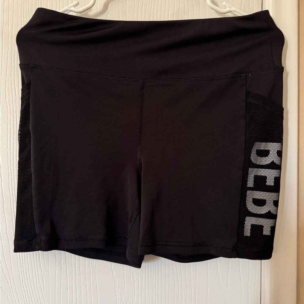 Bebe Black Athletic Shorts with Logo